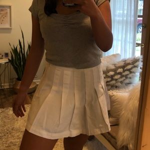 White Pleated mini skirt